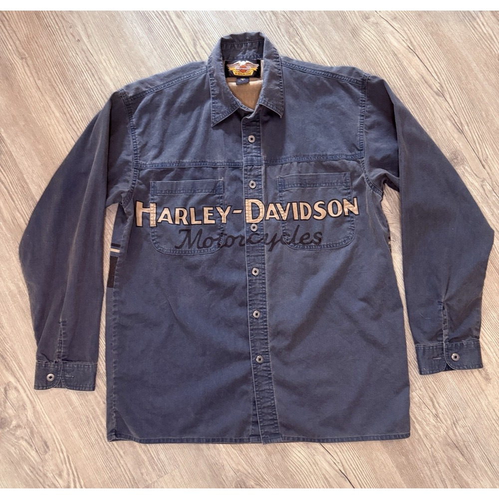 Vintage Harley-Davidson Motorcycles Shirt Men's Small Fit Graphic Workwear - Picture 1 of 8